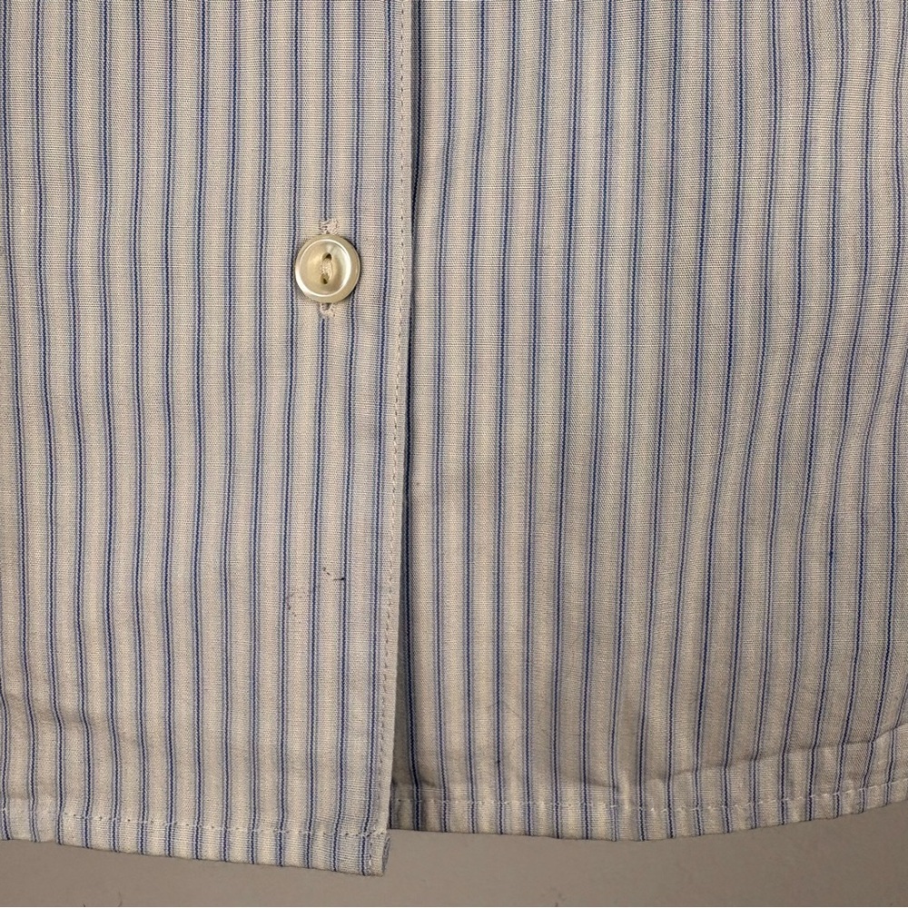 Banana Republic M Blue White Striped Halter Button Front Cotton Top - Picture 6 of 7